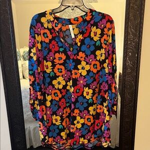 Vibrant Floral Women's Blouse